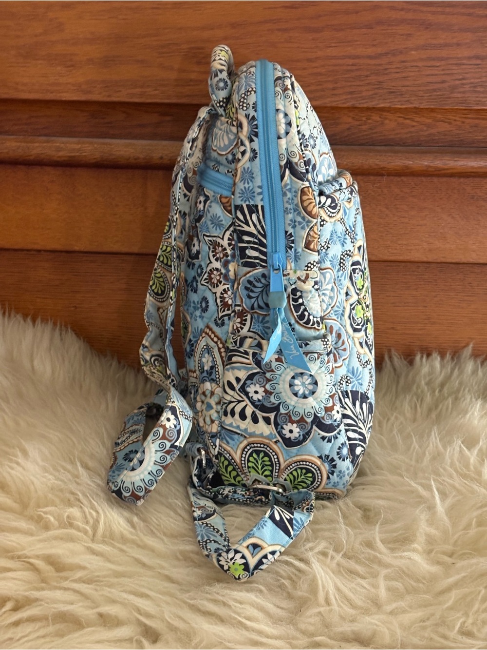 Vera Bradley ‘Bali Blue’ Floral Quilted Mini Backpack - Picture 4 of 7